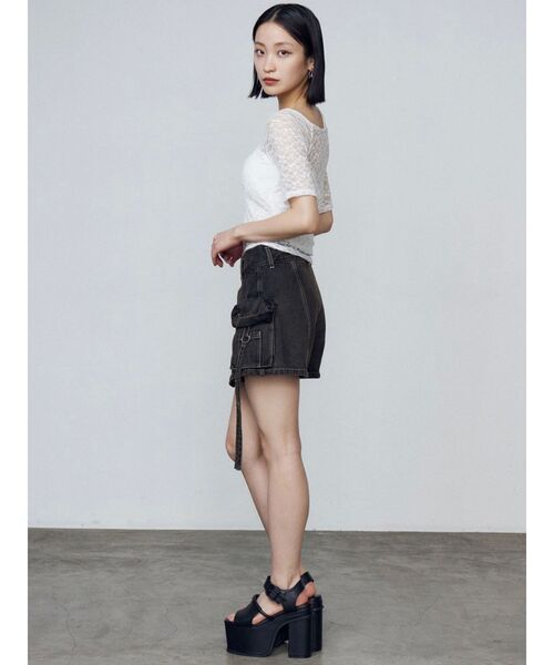 EMODA（エモダ）の「レーススキンフィットトップ（Tシャツ/カットソー・レディース・ホワイト/ブラック/ブラウン・FREE）」の21枚目の写真