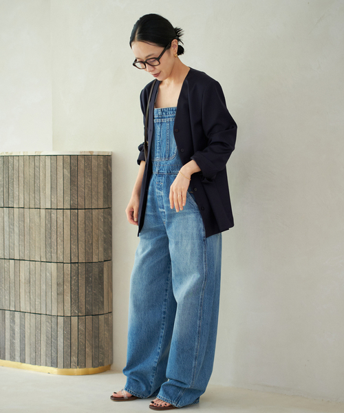 plage（プラージュ）の「WO SE SH ジャケット（ノーカラージャケット・レディース・ネイビー/チャコールグレー・38/36）」の12枚目の写真