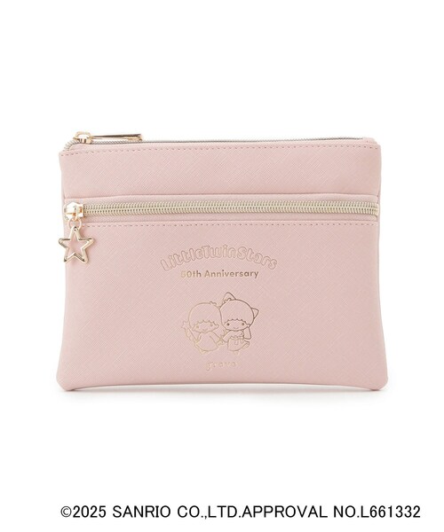 grove(グローブ)の「Kiki&Lalaコラボ箔押しスクエアWジップポーチ(ポーチ・レディース・サックスブルー/アイボリー/ピンク・00)」の4枚目の写真