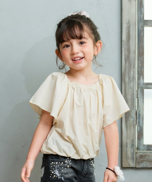 Rora（ローラ）の「クリーミー コットン ブラウス（シャツ/ブラウス・キッズ・クリーム・120cm/130cm/140cm/110cm/150cm）」の3枚目の写真