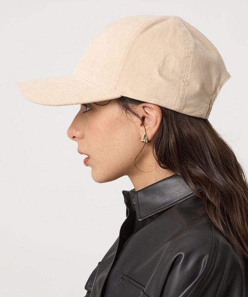 green label relaxing（グリーンレーベルリラクシング）の「コーデュロイ キャップ / 帽子 UVカット（キャップ・レディース・ネイビー/ナチュラル/モカ/ライトグレー/ブラック/ブラウン・FREE）」の5枚目の写真