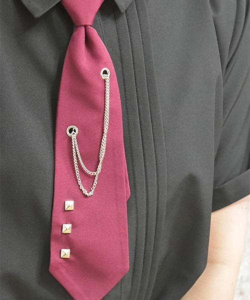 axes femme（アクシーズファム）の「スタッズネクタイ付ブラウス（シャツ/ブラウス・レディース・キナリ/ブラック・FREE）」の6枚目の写真