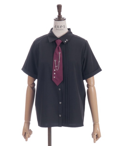 axes femme（アクシーズファム）の「スタッズネクタイ付ブラウス（シャツ/ブラウス・レディース・キナリ/ブラック・FREE）」の8枚目の写真