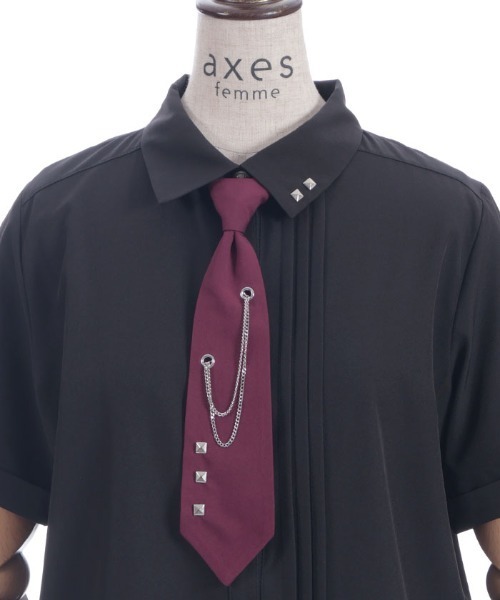 axes femme（アクシーズファム）の「スタッズネクタイ付ブラウス（シャツ/ブラウス・レディース・キナリ/ブラック・FREE）」の11枚目の写真