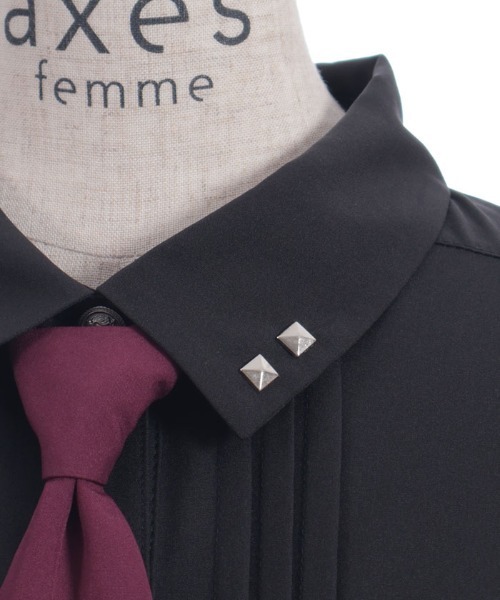 axes femme（アクシーズファム）の「スタッズネクタイ付ブラウス（シャツ/ブラウス・レディース・キナリ/ブラック・FREE）」の14枚目の写真