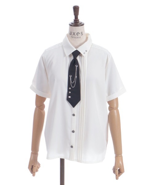 axes femme（アクシーズファム）の「スタッズネクタイ付ブラウス（シャツ/ブラウス・レディース・キナリ/ブラック・FREE）」の17枚目の写真