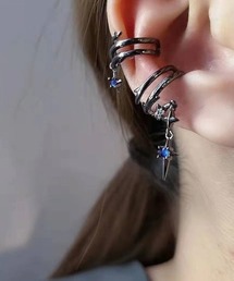 MASHIRO（マシロ）の「【MASHIRO】ブルースターダストドロップイヤーカフ2点セット/ユニセックスY2K（MA/EK232）（イヤーカフ）」