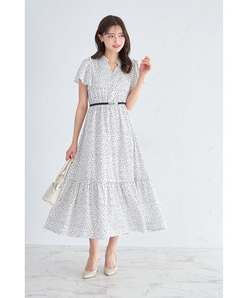 tocco closet(トッコ クローゼット)の「パールビジューベルト付きドットワンピース(ワンピース・レディース・ブラック/ネイビー/オフホワイト・M)」の14枚目の写真