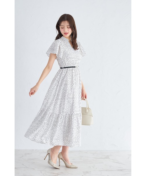 tocco closet(トッコ クローゼット)の「パールビジューベルト付きドットワンピース(ワンピース・レディース・ブラック/ネイビー/オフホワイト・M)」の13枚目の写真