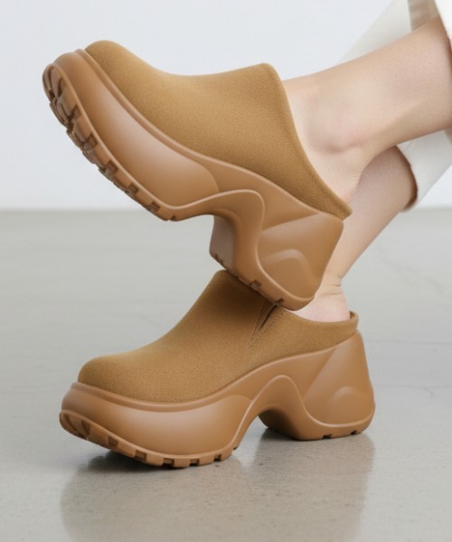 VIVIAN（ヴィヴィアン）の「厚底スリッポンサボサンダル（サンダル・レディース・ダークブラウン/イエロー系その他6/ブラック・LL/L/M/S）」の3枚目の写真