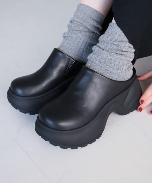 VIVIAN（ヴィヴィアン）の「厚底スリッポンサボサンダル（サンダル・レディース・ダークブラウン/イエロー系その他6/ブラック・LL/L/M/S）」の6枚目の写真