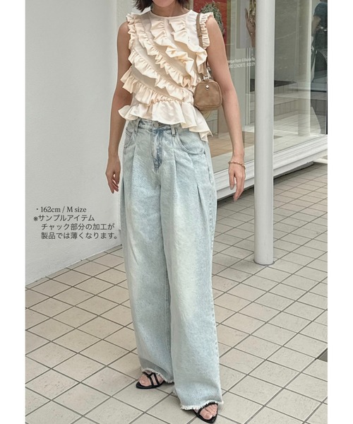 セール】emor tuck wide denim pants（デニムパンツ