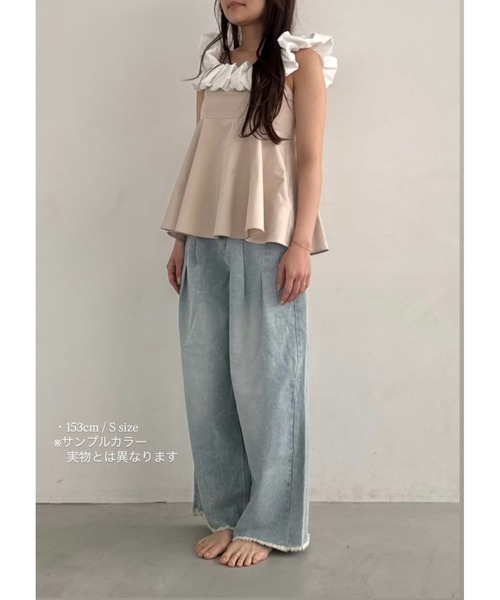 セール】emor tuck wide denim pants（デニムパンツ