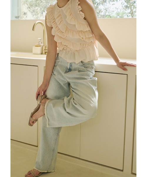 セール】emor tuck wide denim pants（デニムパンツ）｜NOTREemor