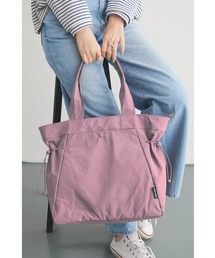 Cinderella（シンデレラ）の「トートバッグ ナイロン レディース A4 トート バッグ 撥水加工 通勤 通学 ナイロンバッグ ボタン ファスナー ドロスト付き カバン デイリーユース エコバッグ 大きいサイズ マチ付き ショルダーバッグ 手提げバッグ 大容量 収納 大人 ママ マザーバッグ 仕切りトートバッグ（トートバッグ）」