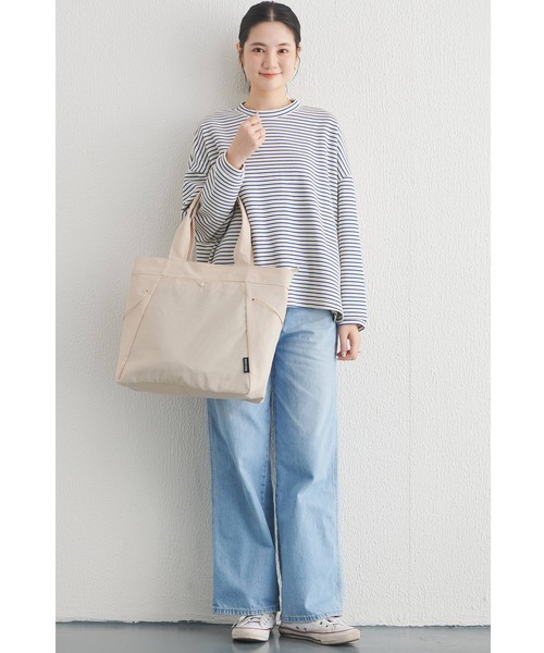 Cinderella(シンデレラ)の「トートバッグ ナイロン レディース A4 トート バッグ 撥水加工 通勤 通学 ナイロンバッグ ボタン ファスナー ドロスト付き カバン デイリーユース エコバッグ 大きいサイズ マチ付き ショルダーバッグ 手提げバッグ 大容量 収納 大人 ママ マザーバッグ 仕切りトートバッグ(トートバッグ・レディース・ダークグレー/ブラック/ベージュ/パープル/ブラウン/グリーン・FREE)」の19枚目の写真