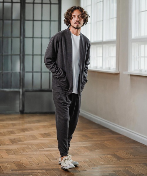 Magine（マージン）の「mj10908-Surf Knit Fabric Collarless Jacket ノーカラージャケット（ノーカラージャケット・メンズ・ネイビー/ブラック/チャコールグレー・48/46/44）」の21枚目の写真