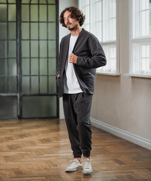 Magine（マージン）の「mj10908-Surf Knit Fabric Collarless Jacket ノーカラージャケット（ノーカラージャケット・メンズ・ネイビー/ブラック/チャコールグレー・48/46/44）」の20枚目の写真