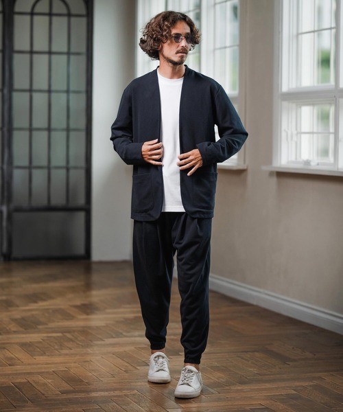 Magine（マージン）の「mj10908-Surf Knit Fabric Collarless Jacket ノーカラージャケット（ノーカラージャケット・メンズ・ネイビー/ブラック/チャコールグレー・48/46/44）」の15枚目の写真