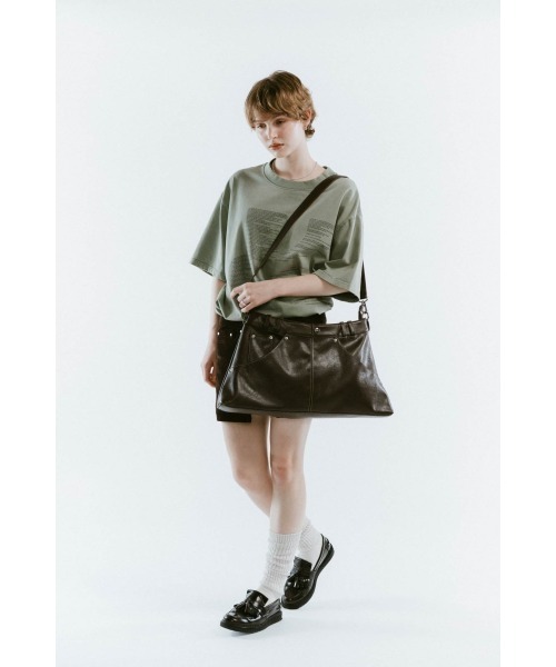 Knuth Marf(クヌースマーフ)の「leather denim shoulder bag(ショルダーバッグ・レディース・ブラウン/グレー・ONE SIZE)」の4枚目の写真