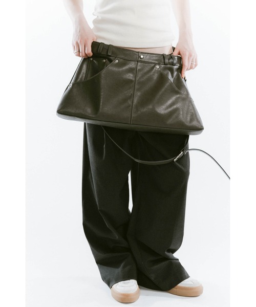 Knuth Marf(クヌースマーフ)の「leather denim shoulder bag(ショルダーバッグ・レディース・ブラウン/グレー・ONE SIZE)」の7枚目の写真