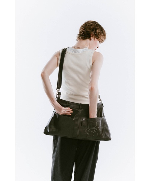 Knuth Marf(クヌースマーフ)の「leather denim shoulder bag(ショルダーバッグ・レディース・ブラウン/グレー・ONE SIZE)」の8枚目の写真