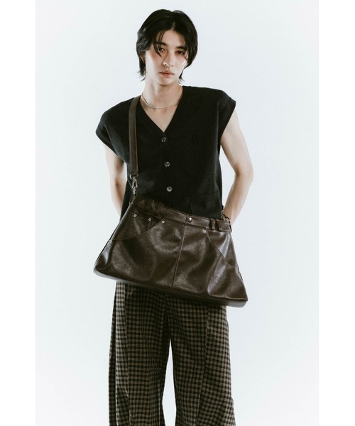 Knuth Marf(クヌースマーフ)の「leather denim shoulder bag(ショルダーバッグ・レディース・ブラウン/グレー・ONE SIZE)」の10枚目の写真