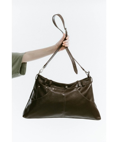 Knuth Marf(クヌースマーフ)の「leather denim shoulder bag(ショルダーバッグ・レディース・ブラウン/グレー・ONE SIZE)」の12枚目の写真