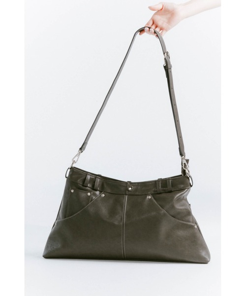 Knuth Marf(クヌースマーフ)の「leather denim shoulder bag(ショルダーバッグ・レディース・ブラウン/グレー・ONE SIZE)」の13枚目の写真