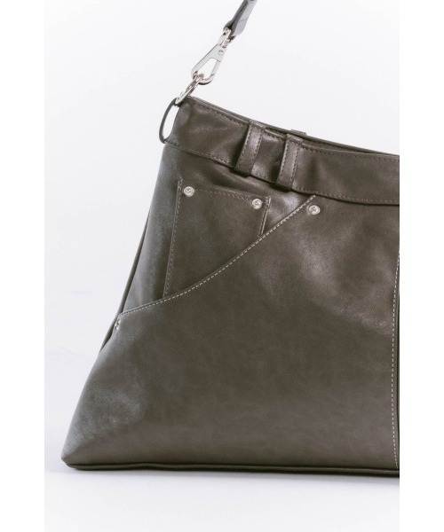 Knuth Marf(クヌースマーフ)の「leather denim shoulder bag(ショルダーバッグ・レディース・ブラウン/グレー・ONE SIZE)」の14枚目の写真