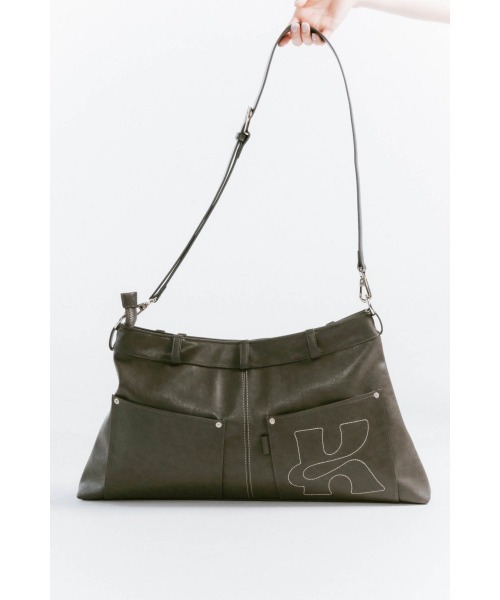 Knuth Marf(クヌースマーフ)の「leather denim shoulder bag(ショルダーバッグ・レディース・ブラウン/グレー・ONE SIZE)」の15枚目の写真