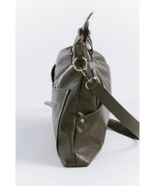 Knuth Marf(クヌースマーフ)の「leather denim shoulder bag(ショルダーバッグ・レディース・ブラウン/グレー・ONE SIZE)」の18枚目の写真