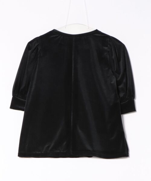 STRAWBERRY-FIELDS（ストロベリーフィールズ）の「【雑誌掲載アイテム】シアーベロア_シアーベロアギャザースリーブトップス（Tシャツ/カットソー・レディース・ブラック/グレイッシュベージュ/ピンク・2）」の5枚目の写真