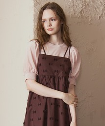 STRAWBERRY-FIELDS | シアーベロア_シアーベロアギャザースリーブトップス(Tシャツ/カットソー)