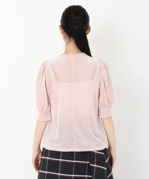 STRAWBERRY-FIELDS（ストロベリーフィールズ）の「【雑誌掲載アイテム】シアーベロア_シアーベロアギャザースリーブトップス（Tシャツ/カットソー・レディース・ブラック/グレイッシュベージュ/ピンク・2）」の13枚目の写真