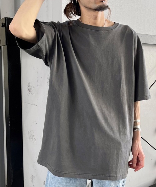 DOUBLE STEAL(ダブルスティール)の「ピグメントBIG Tシャツ(Tシャツ/カットソー・メンズ・アイボリー/サックスブルー/チャコールグレー・MEDIUM/LARGE)」の2枚目の写真