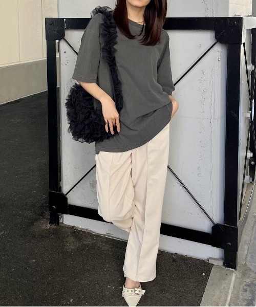 DOUBLE STEAL(ダブルスティール)の「ピグメントBIG Tシャツ(Tシャツ/カットソー・メンズ・アイボリー/サックスブルー/チャコールグレー・MEDIUM/LARGE)」の7枚目の写真