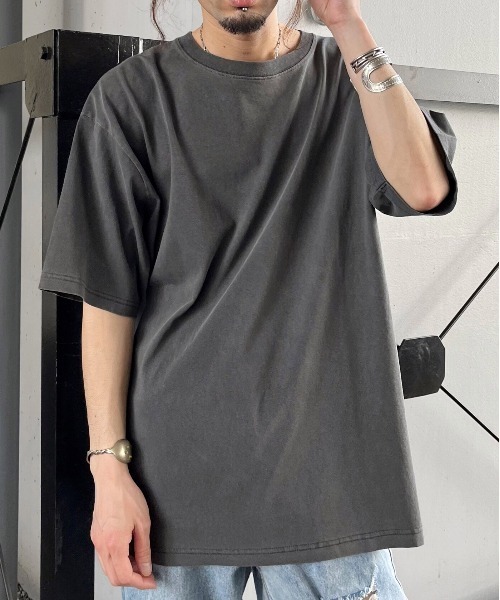 DOUBLE STEAL(ダブルスティール)の「ピグメントBIG Tシャツ(Tシャツ/カットソー・メンズ・アイボリー/サックスブルー/チャコールグレー・MEDIUM/LARGE)」の9枚目の写真