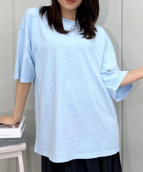 DOUBLE STEAL(ダブルスティール)の「ピグメントBIG Tシャツ(Tシャツ/カットソー・メンズ・アイボリー/サックスブルー/チャコールグレー・MEDIUM/LARGE)」の11枚目の写真