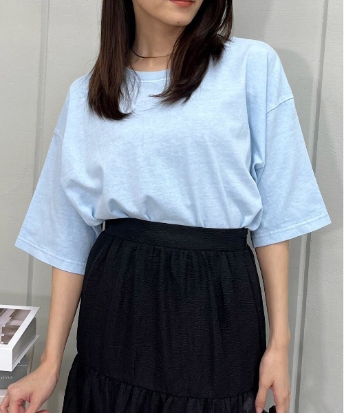 DOUBLE STEAL(ダブルスティール)の「ピグメントBIG Tシャツ(Tシャツ/カットソー・メンズ・アイボリー/サックスブルー/チャコールグレー・MEDIUM/LARGE)」の13枚目の写真