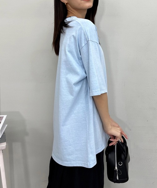 DOUBLE STEAL(ダブルスティール)の「ピグメントBIG Tシャツ(Tシャツ/カットソー・メンズ・アイボリー/サックスブルー/チャコールグレー・MEDIUM/LARGE)」の14枚目の写真