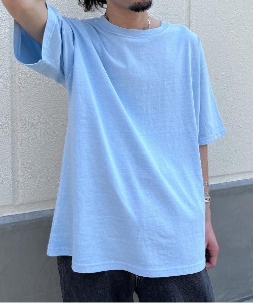 DOUBLE STEAL(ダブルスティール)の「ピグメントBIG Tシャツ(Tシャツ/カットソー・メンズ・アイボリー/サックスブルー/チャコールグレー・MEDIUM/LARGE)」の17枚目の写真