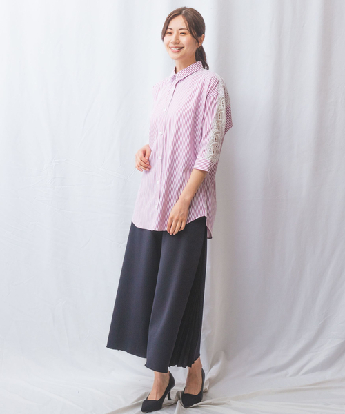 NARACAMICIE(ナラカミーチェ)の「【NARACAMICIE】サイドプリーツパンツ(その他パンツ・レディース・ダークグレー/グレー・M/XL)」の3枚目の写真