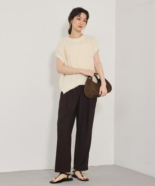 qualite（カリテ）の「チュールフェザーニット（ニット/セーター・レディース・オフホワイト/ダークブラウン・フリー）」の7枚目の写真