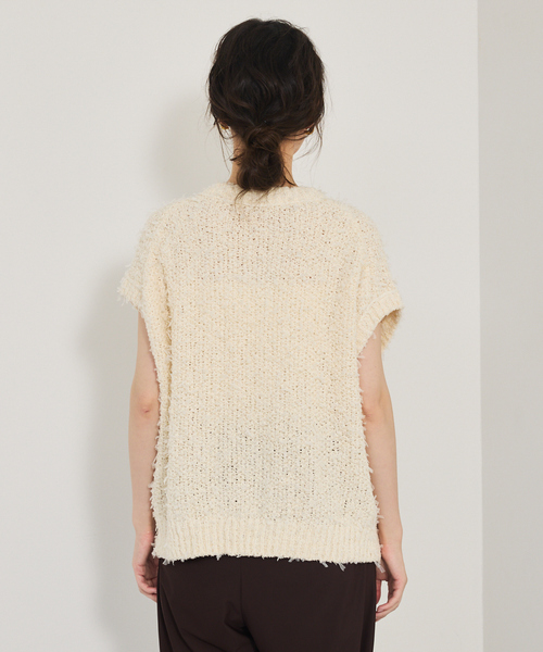 qualite（カリテ）の「チュールフェザーニット（ニット/セーター・レディース・オフホワイト/ダークブラウン・フリー）」の10枚目の写真