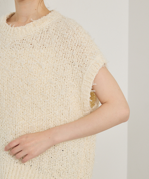 qualite（カリテ）の「チュールフェザーニット（ニット/セーター・レディース・オフホワイト/ダークブラウン・フリー）」の12枚目の写真