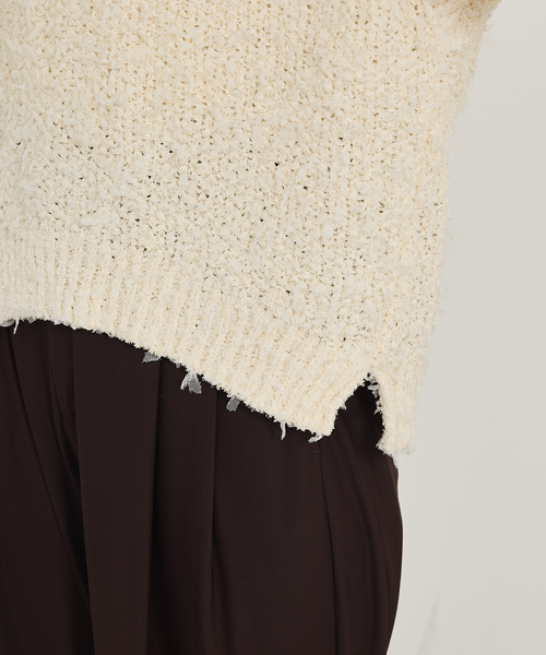 qualite（カリテ）の「チュールフェザーニット（ニット/セーター・レディース・オフホワイト/ダークブラウン・フリー）」の13枚目の写真