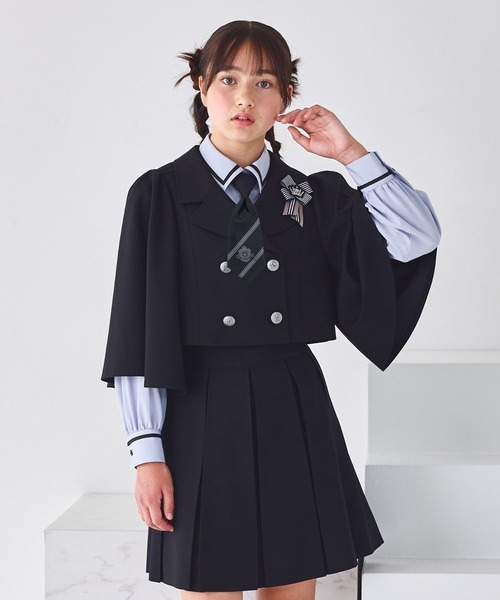 卒服】ケープライクフレアスリーブジャケットスーツ（ジュニア/150