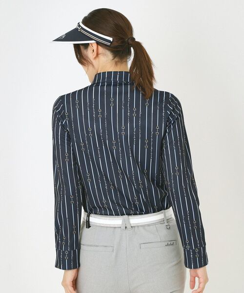 adabat（アダバット）の「【吸水速乾】ビットストライプ長袖ポロシャツ（ポロシャツ・レディース・ピンク系1/ネイビー系・42/38/40/36）」の8枚目の写真