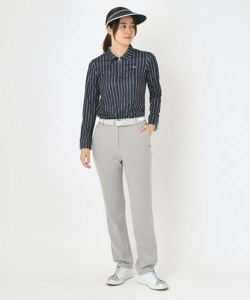 adabat（アダバット）の「【吸水速乾】ビットストライプ長袖ポロシャツ（ポロシャツ・レディース・ピンク系1/ネイビー系・42/38/40/36）」の9枚目の写真